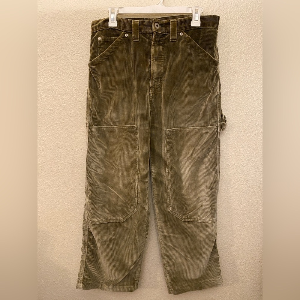 VTG Arizona Jean Co Men’s Double Knee Carpenter Corduroy Pants Baggy Brown Sz 32